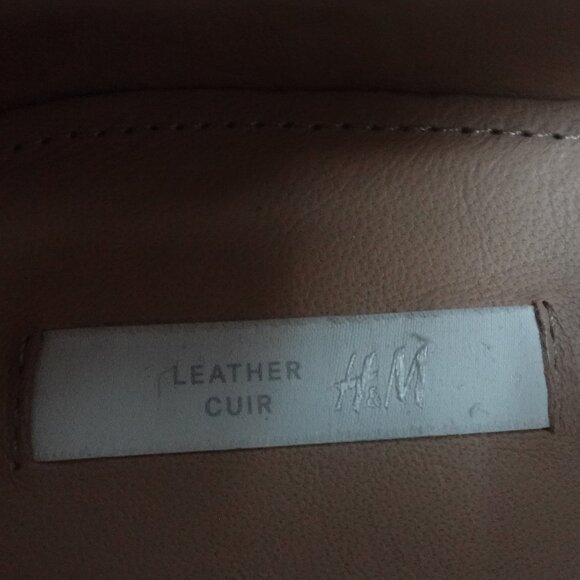 H&M Premium label Burgundy Leather loafers with Gold buckle - Picture 7 of 12